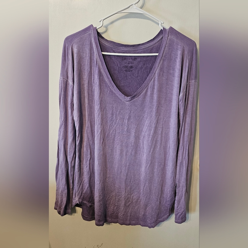 American Eagle Outfitters Purple Long Sleeve Relaxed Sweatshirt
